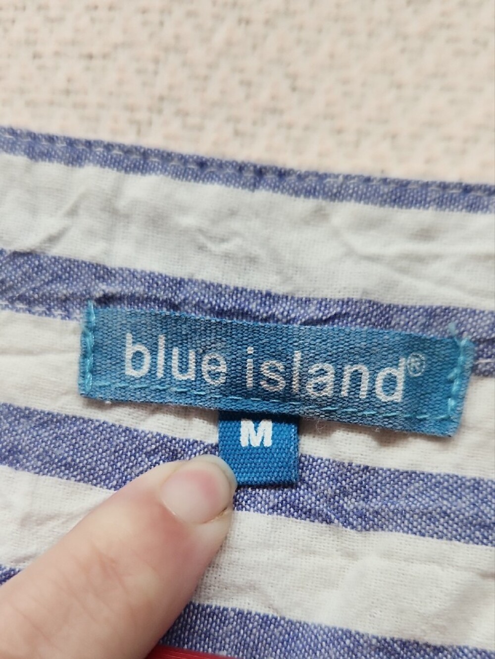 blue island Blue & White Striped Lace-Up Tunic - Picture 2 of 5